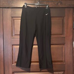 Nike Black Track Capris with White Swoosh
